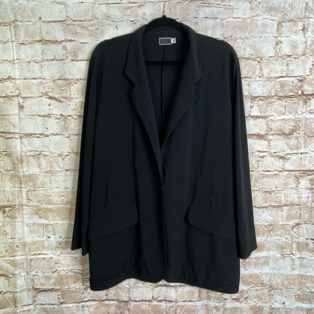Sympli Black Lagenlook Relaxed Blazer Size 14